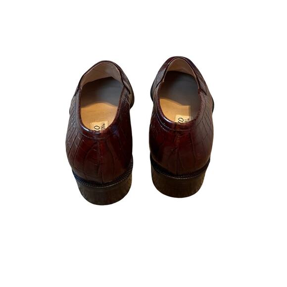 Enzo Angiolini Brown Cognac Crocodile Loafer.  Women's Size 6 - Picture 4 of 5